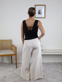 James High Neck Cowl Back Detail Knit Top