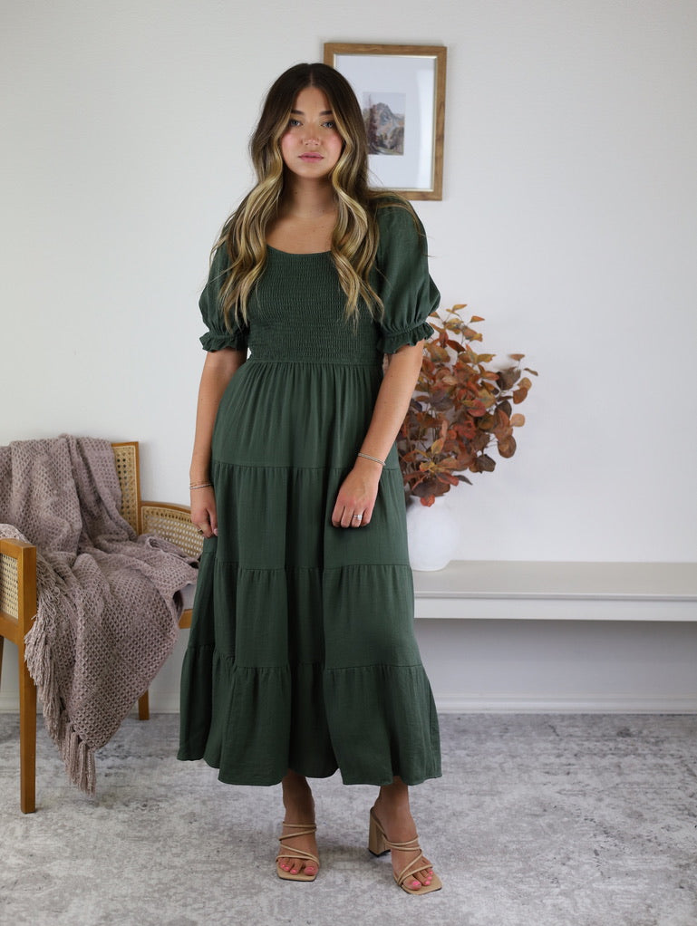 Fame Smocked Midi Dress