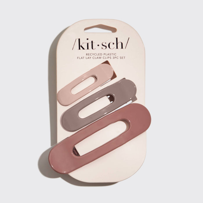 KITSCH - Flat Lay Claw Clip 3pc Flat - Ultra Glossy Terracotta