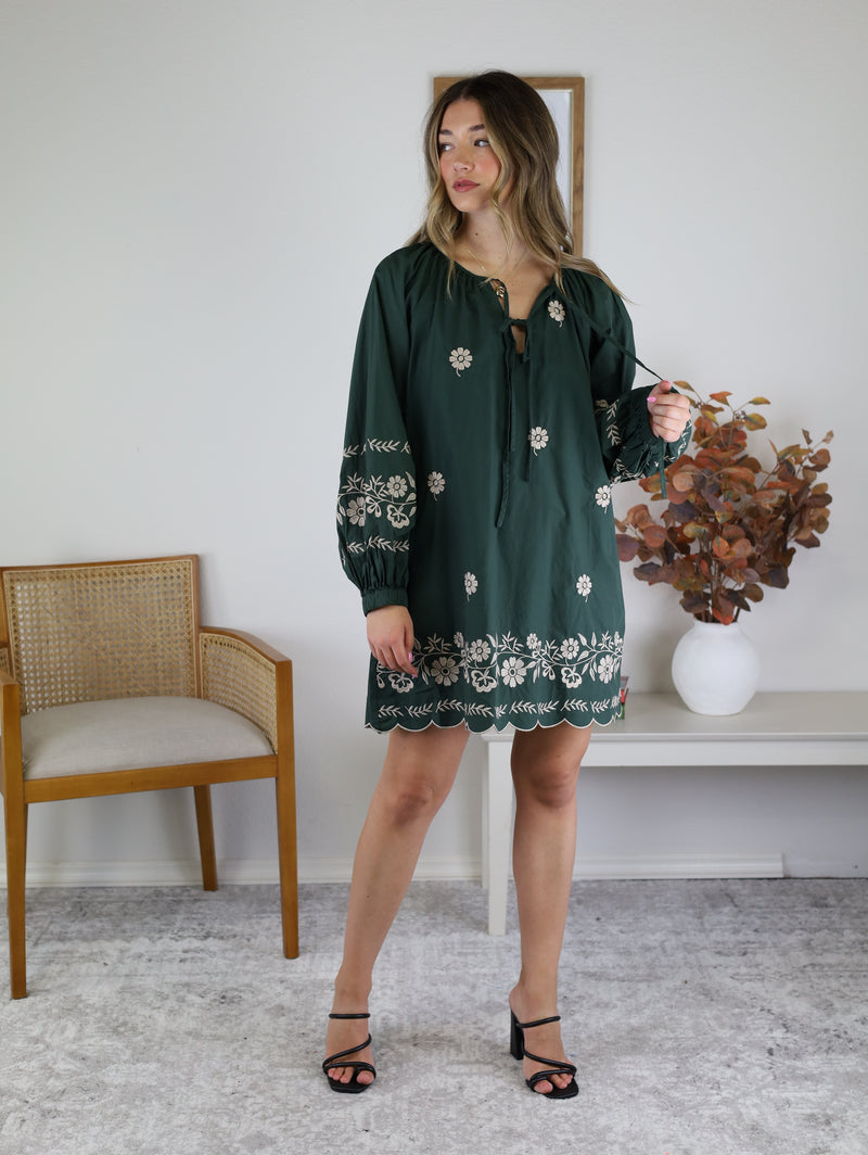 Hunter Embroidered Mini Dress