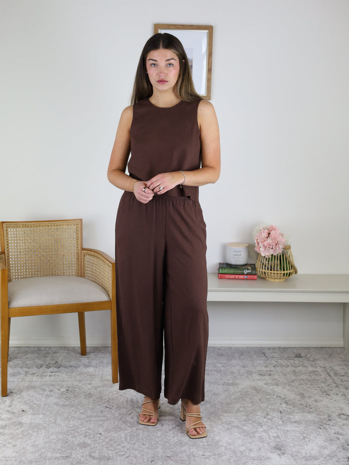 Z Supply - Scout Linen Pant Chocolate Cherry