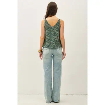 Paige Ruffle Tank - Green
