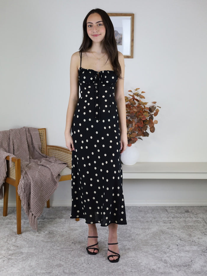 Show Out Front Tie Midi Dress