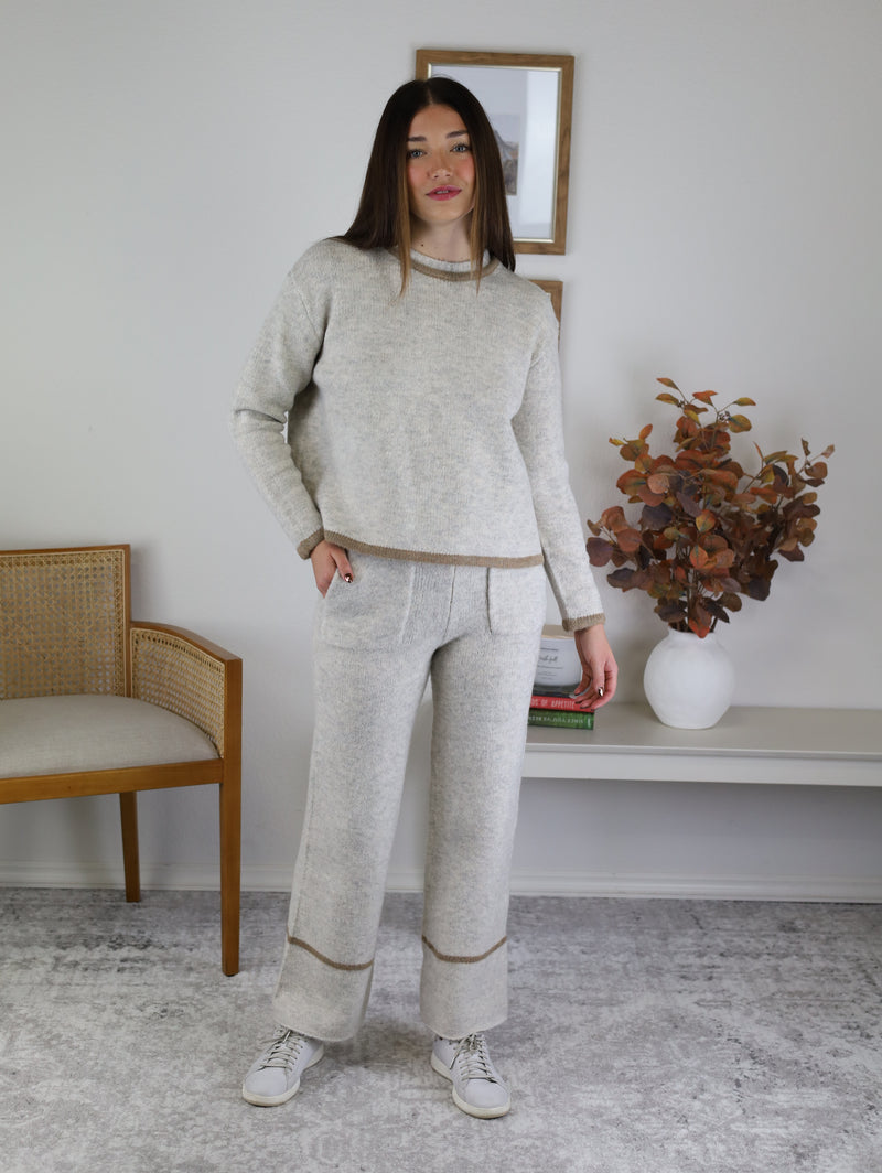 Addie Color Contrast Detail Knitted Pants