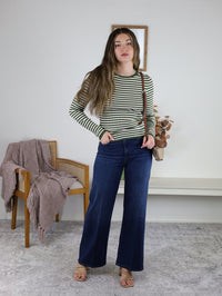 Mindy Ribbed Striped  Top