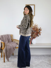 Jules Classic Leopard Print Jacquard Cardigan