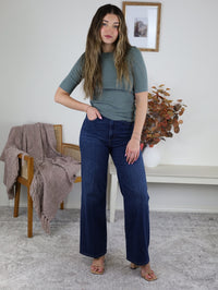 Hayes Classic Solid Rib Knit Sweater - Kale