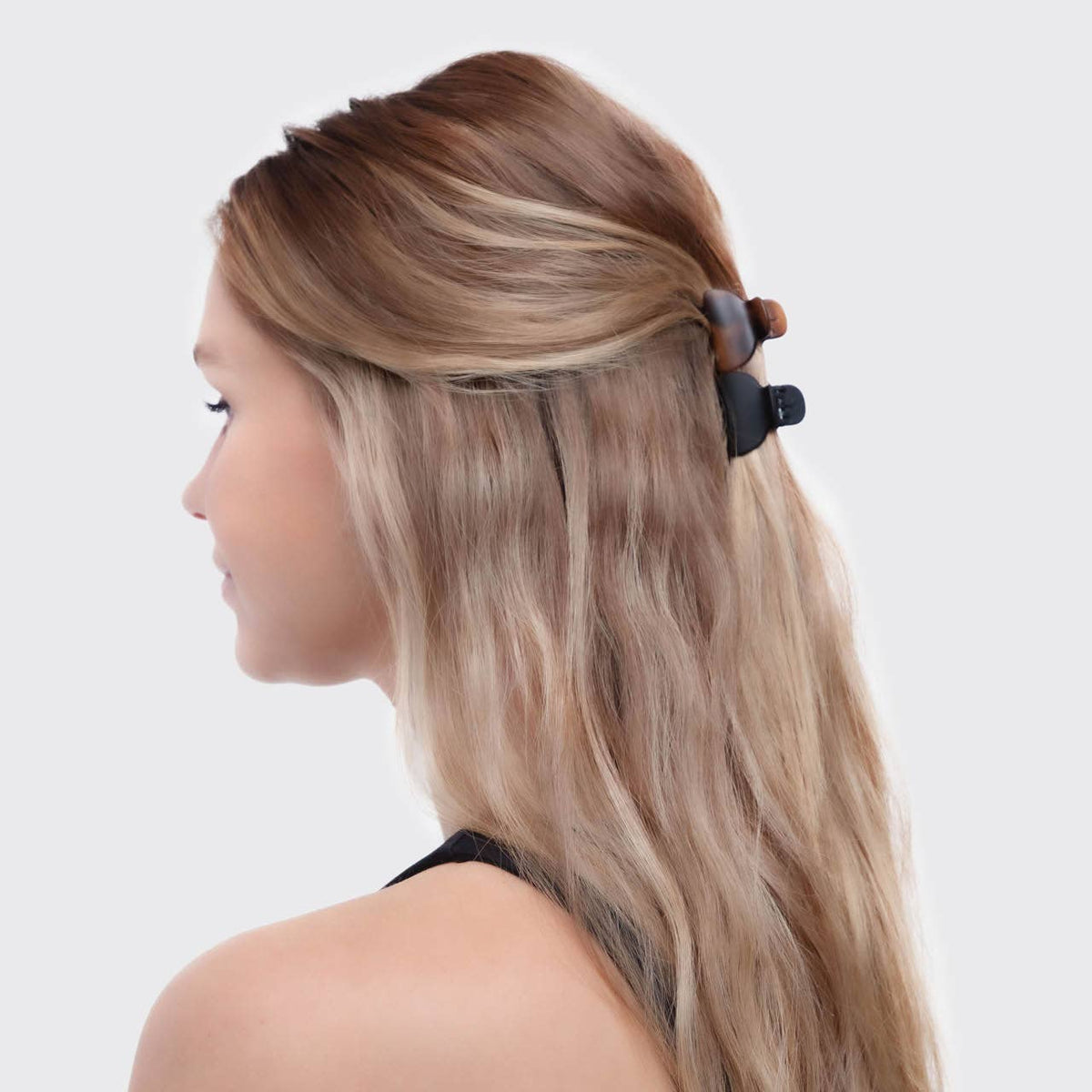 KITSCH - Recycled Plastic X-Small Claw Clips 6pc - Black & Tort