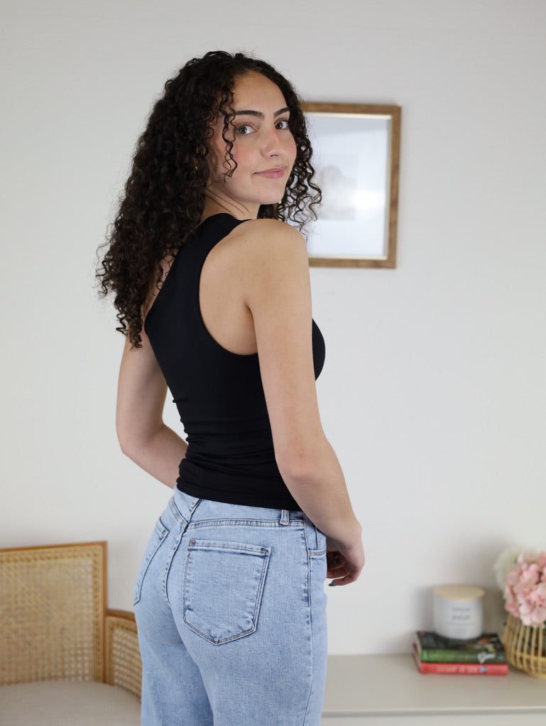 One Shoulder Top - Black