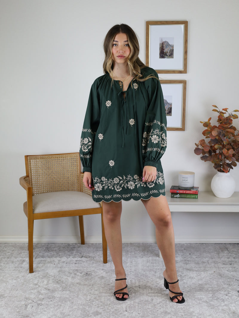 Hunter Embroidered Mini Dress