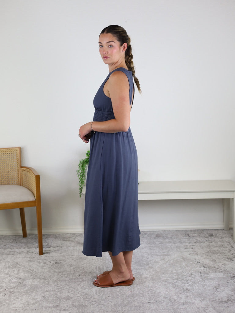 Tanya Smocked Waist Midi Dress
