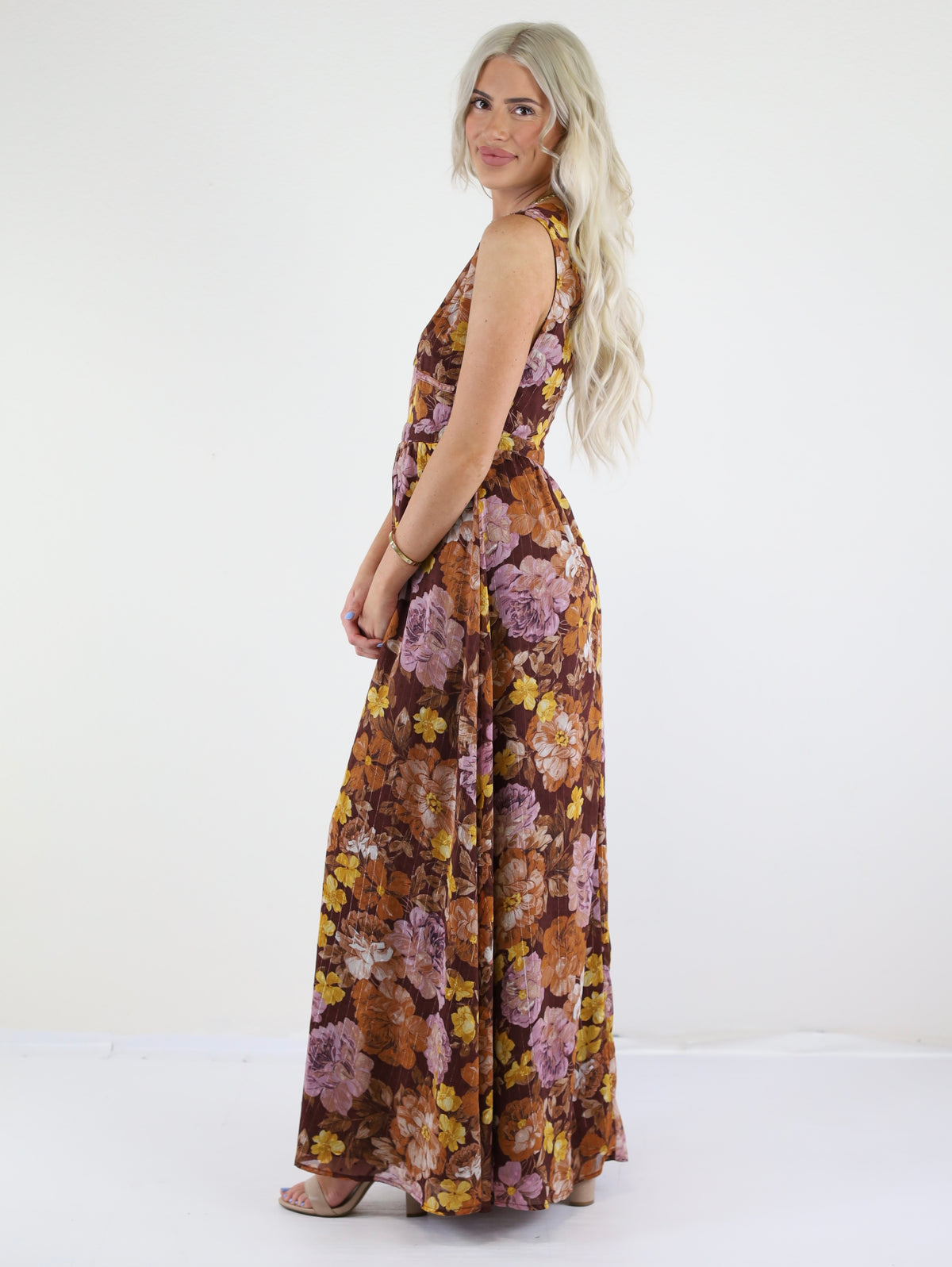Ayla V Neck Floral Maxi Dress