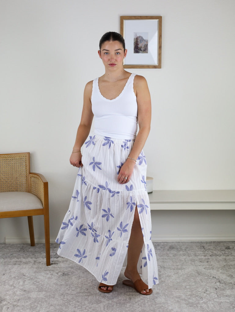 Naomi Tiered Skirt with Side Slit