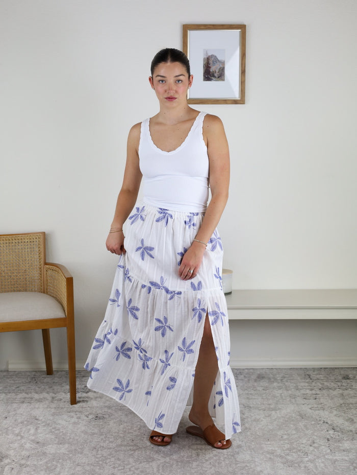 Naomi Tiered Skirt with Side Slit