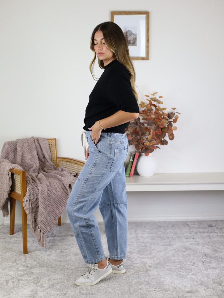 Bobbi Mid Rise Barrel Jeans - Final Sale