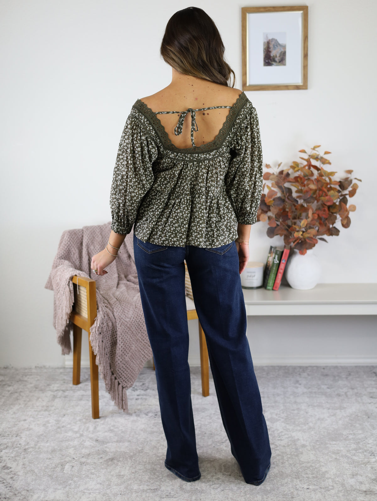 Alaster Ditsy Print Tiered Blouse
