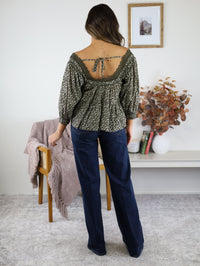 Alaster Ditsy Print Tiered Blouse