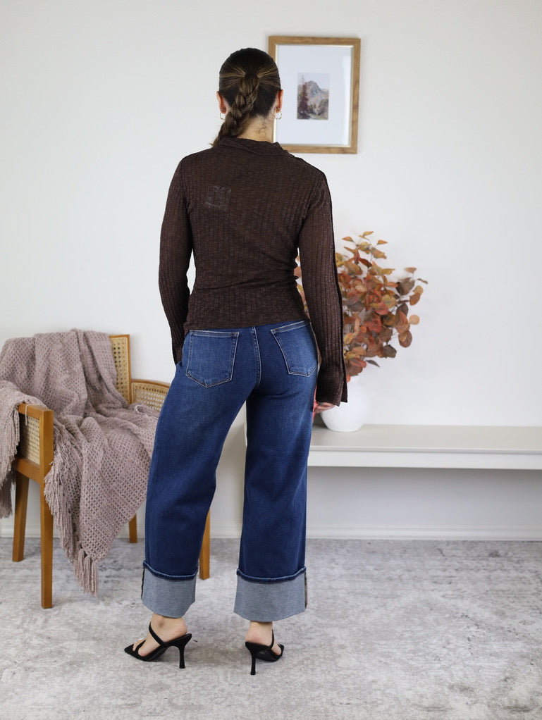 Delphine Rib Knit L/S Top - Final Sale