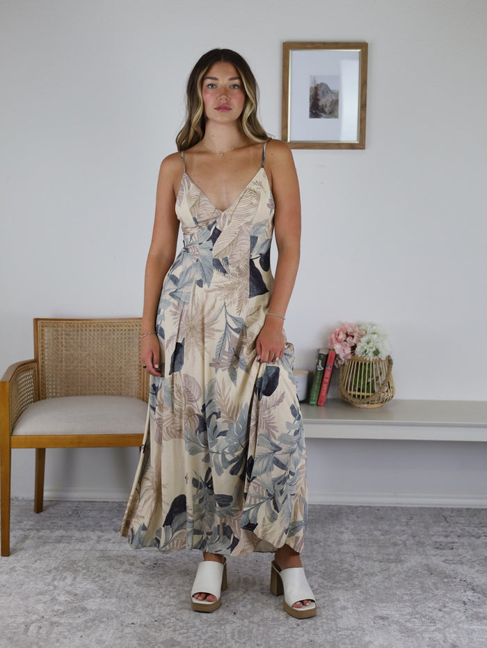 Whisper Printed Open Back Maxi Dress