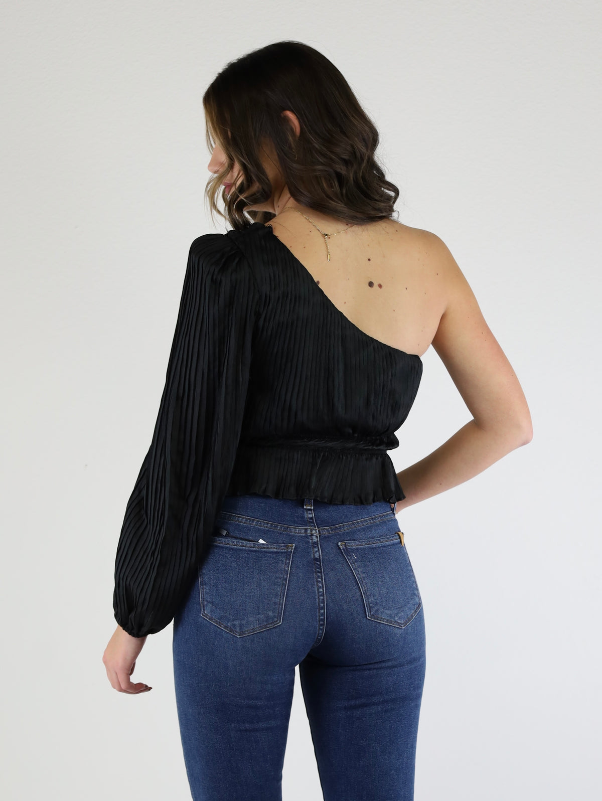 Simpson Pleated One Shoulder Top