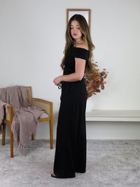 Roxanne Off Shoulder Pants Set with Ruched Top