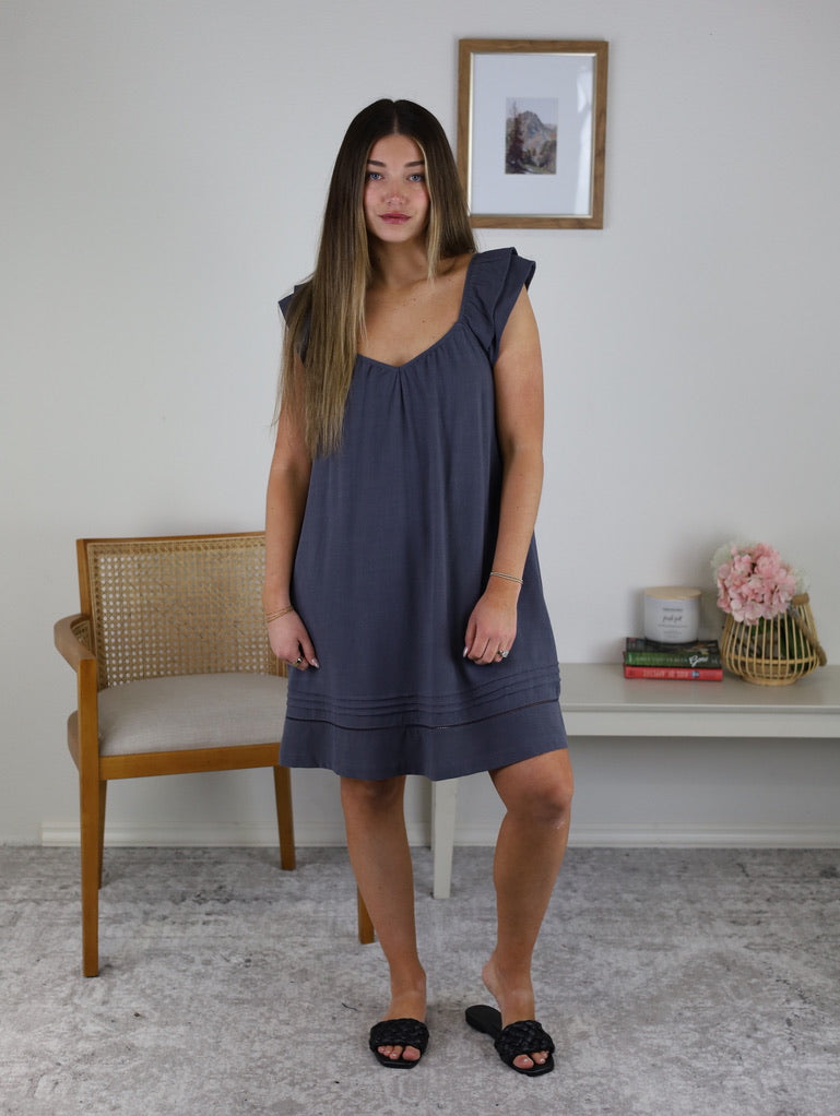 Lynden Flutter Sleeve Mini Dress