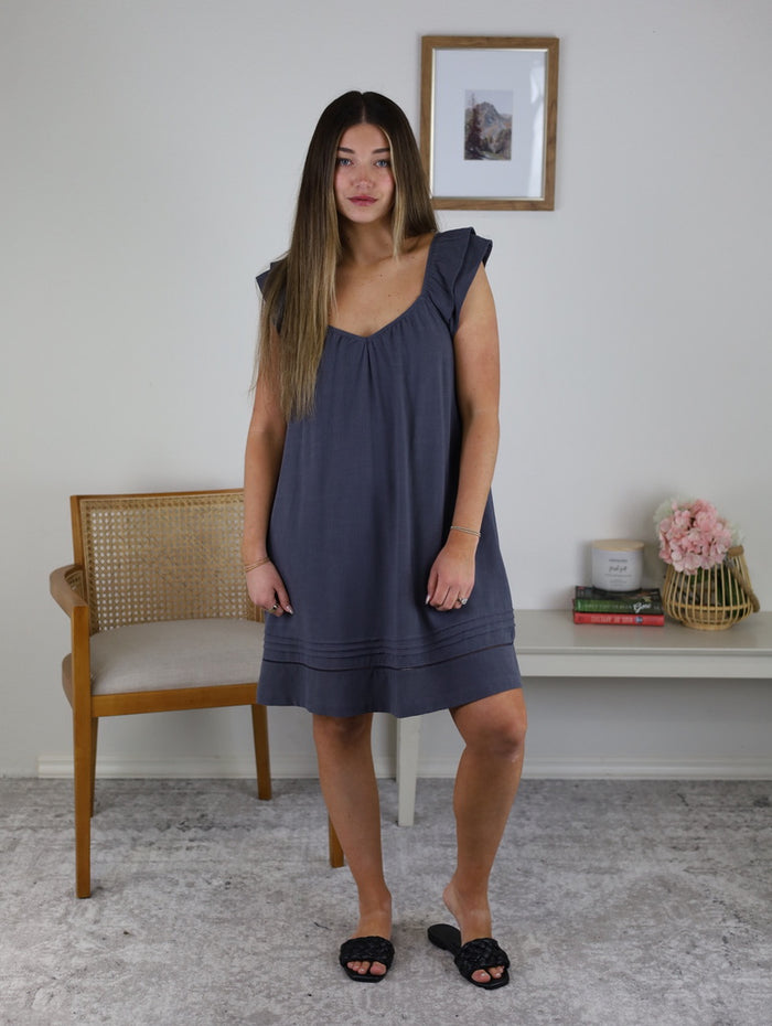 Lynden Flutter Sleeve Mini Dress - Final Sale