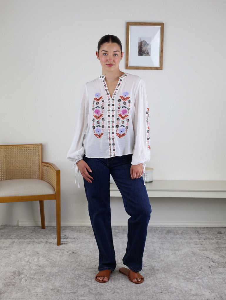 Rita Vintage Embroidered Blouse