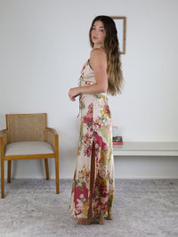 Koa Floral Lace Print Maxi Drerss