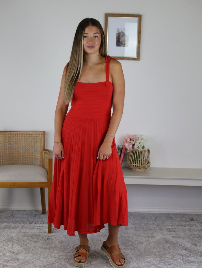 Everly Mixed Media Midi Dress - Final Sale