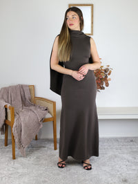 Shonda Scarf Back Sweater Maxi Dress