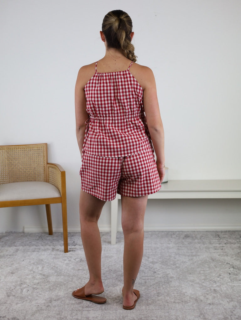 Daizy Gingham Top and Shorts Set