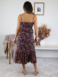 Midnight Floral Midi Dress