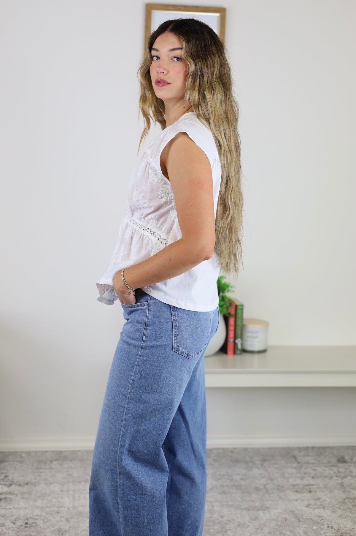 Dutchess Floral Embroidered Top