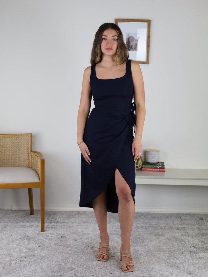 Ibiza Tulip Wrap Midi Dress