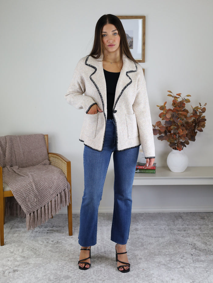 Rogers Contrast Stitch Cardigan