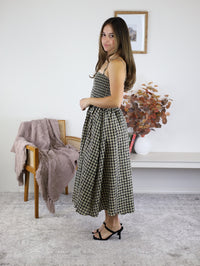 Sky Checker Midi Dress