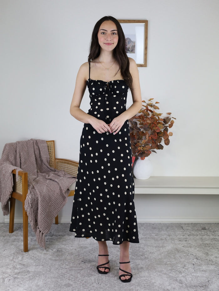 Show Out Front Tie Midi Dress