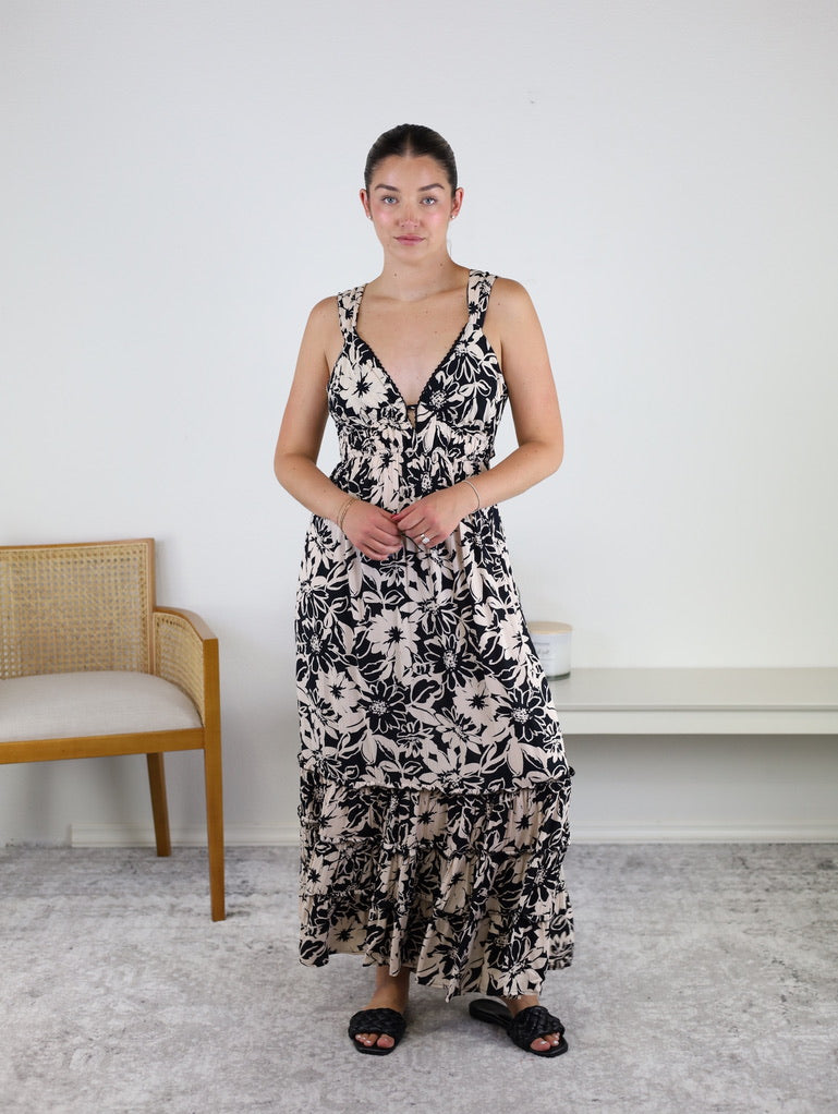 Nicole V-Neck Maxi Dress