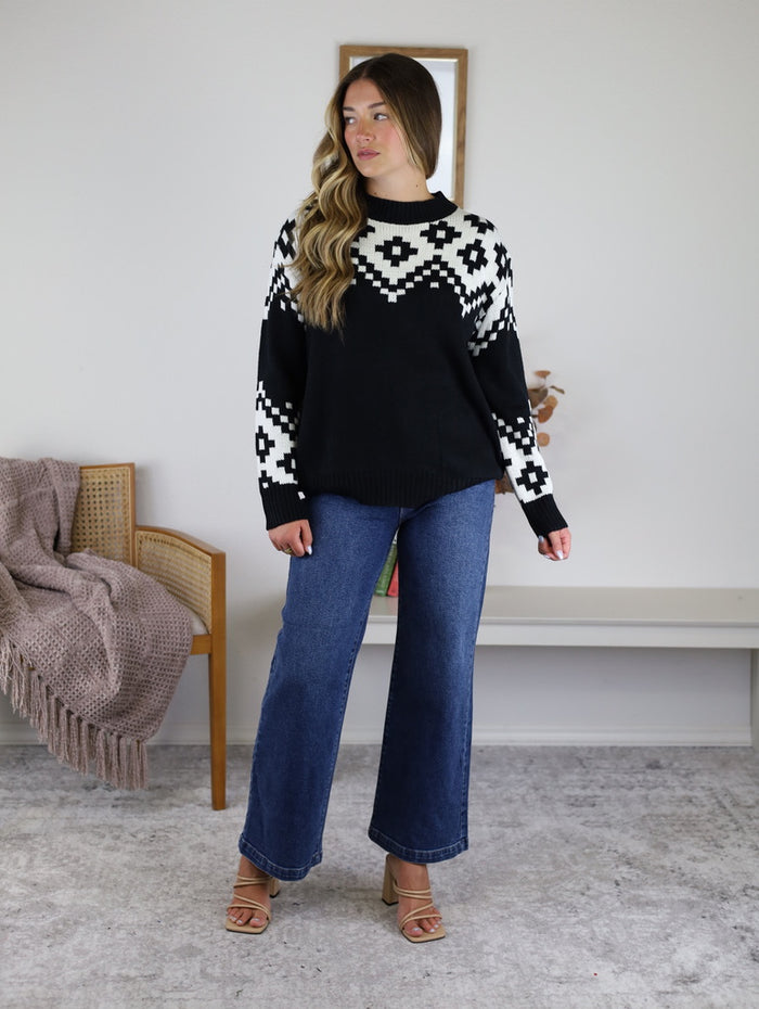 To The Alps Pattern Sweater - Final Sale