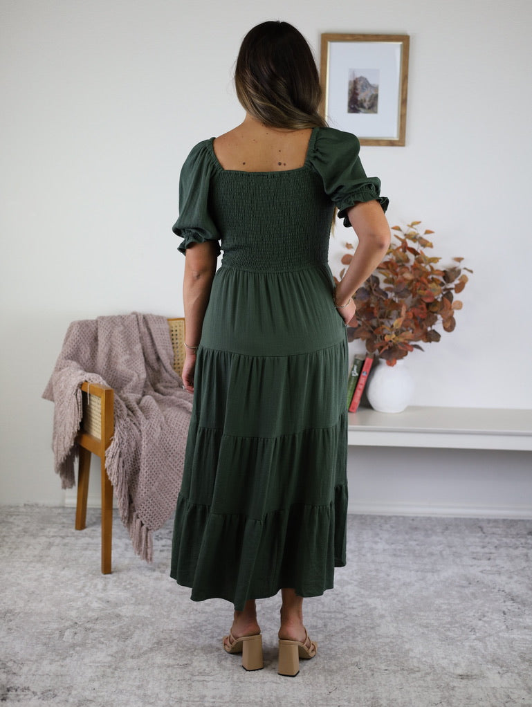 Fame Smocked Midi Dress