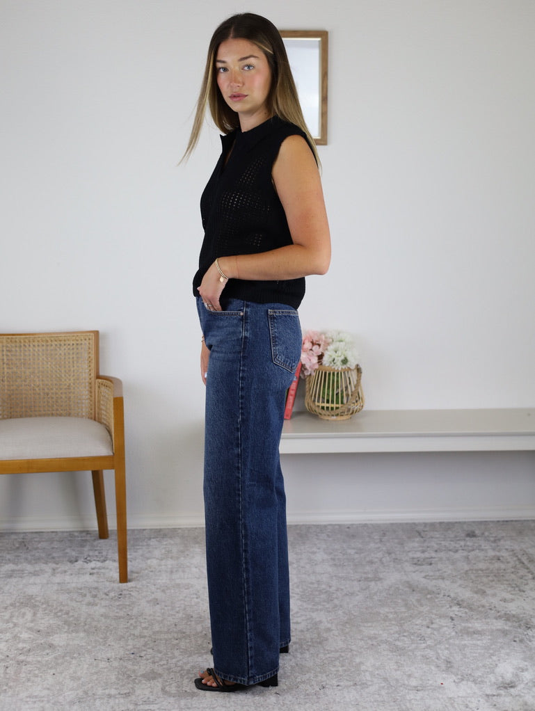 Kennedy Collared Sweater Vest Top