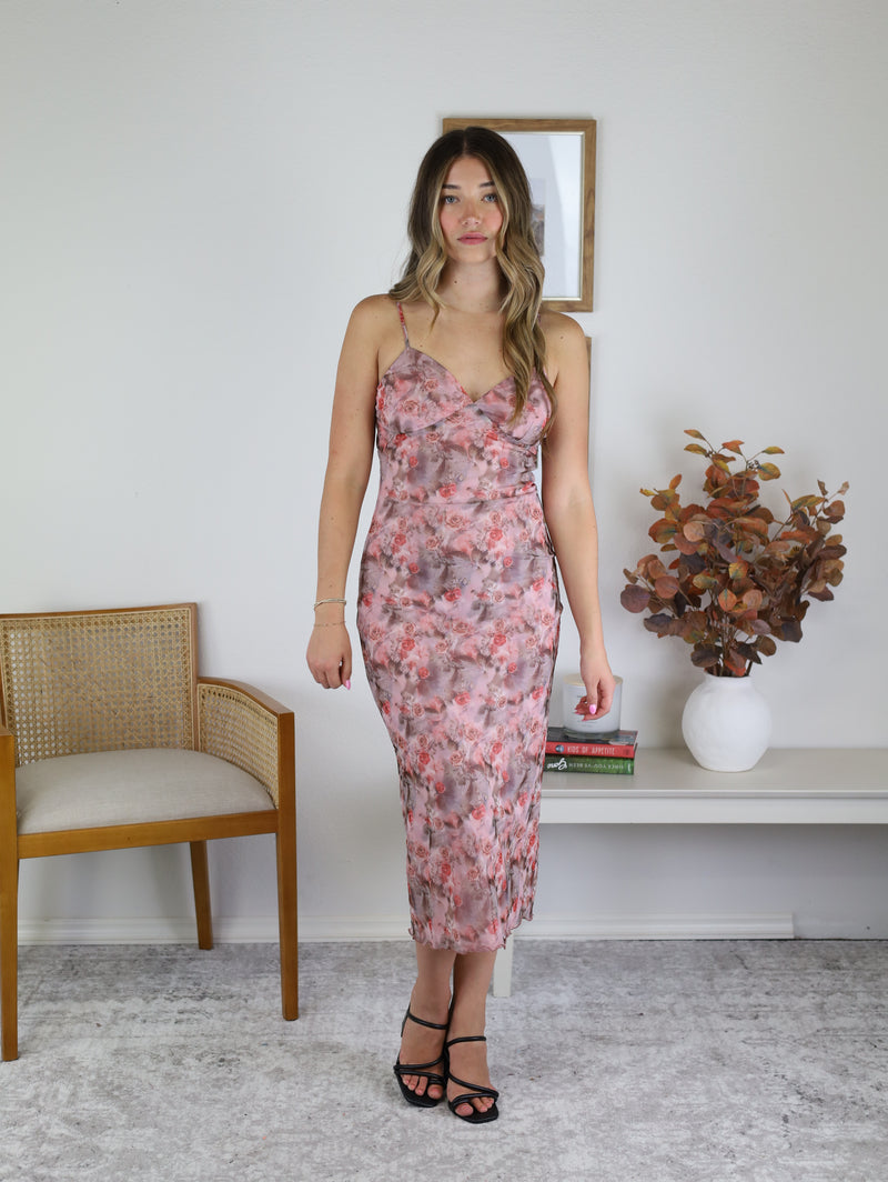 Airy Rose Midi Dress