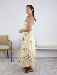 Polly Floral Spaghetti Strap with Bow Detail Midi Dress