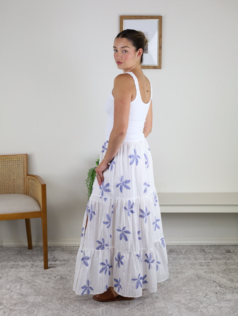 Naomi Tiered Skirt with Side Slit