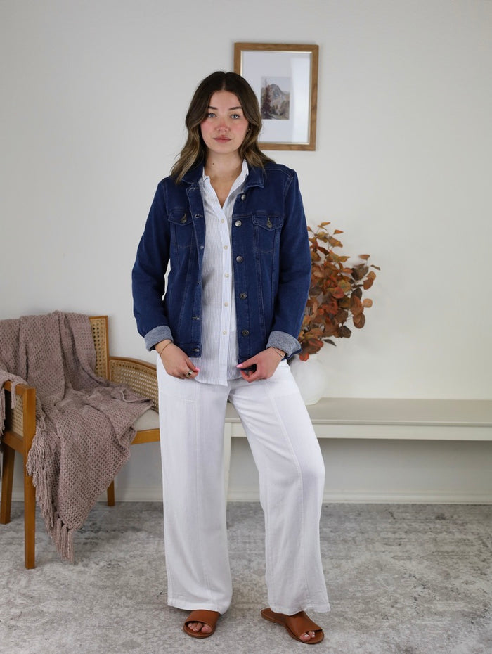 Melba Cotton Fleece Trucker Jacket