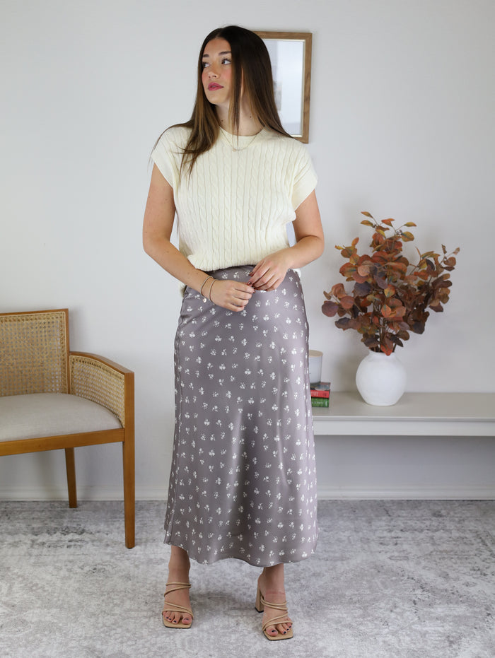 Elevate Satin Midi Skirt