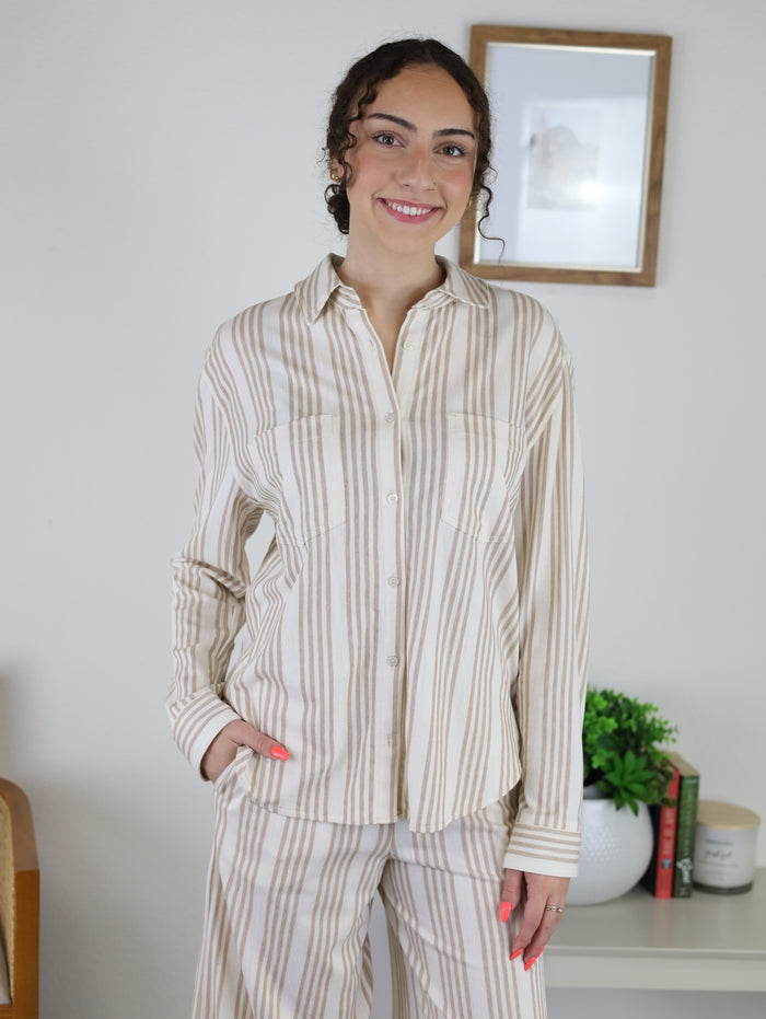 Reese Button Up Stripe Top