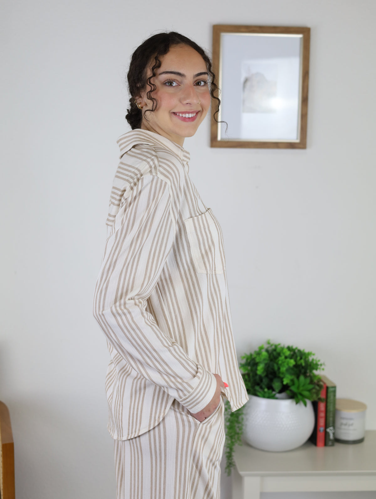 Reese Button Up Stripe Top