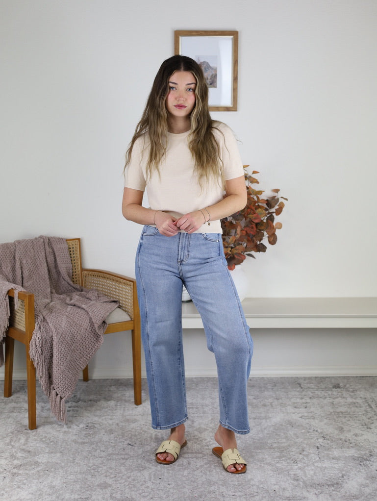 Z Supply - Luna High Rise Crop Bowed Denim